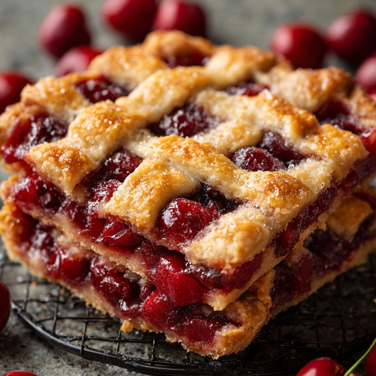 Healthy cherry pie recipe with fresh cherries"