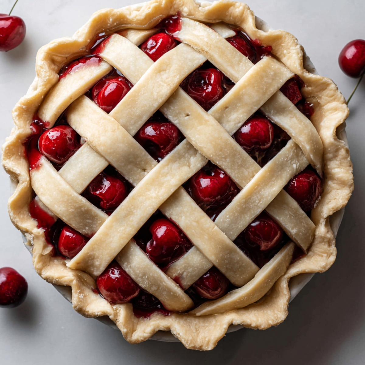 Simple recipe instructions for making cherry pie