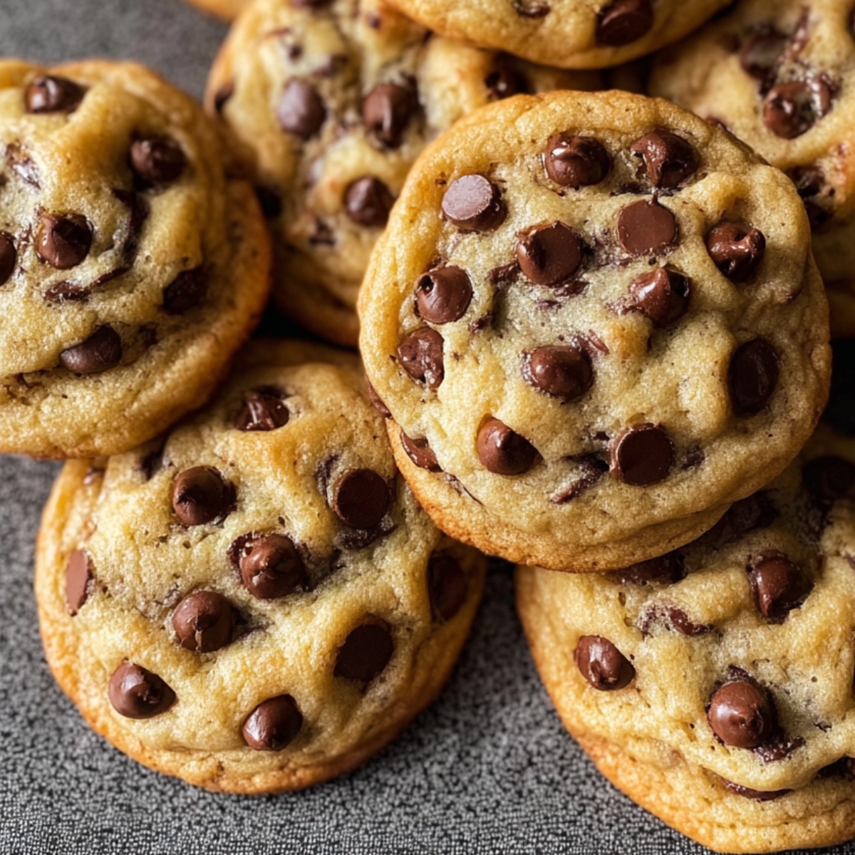 Step-by-step process of mixing cookie dough in a bowl with chocolate chips folded in.