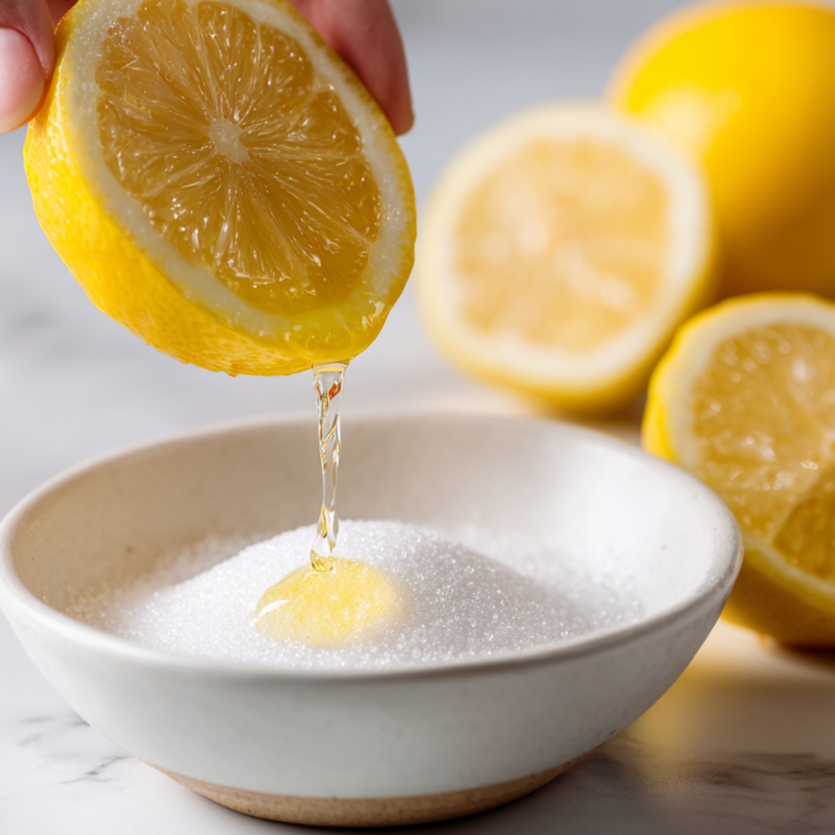 Fresh lemonade being poured from a jug into a tall glass filled with ice and lemon slices.
