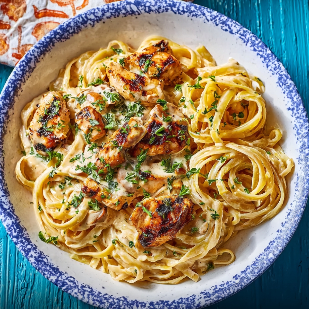 Cowboy Butter Chicken Pasta Create a flavorful and comforting Cowboy Chicken Pasta, with golden grilled chicken and tender linguine tossed in a rich, aromatic sauce. Serve and enjoy