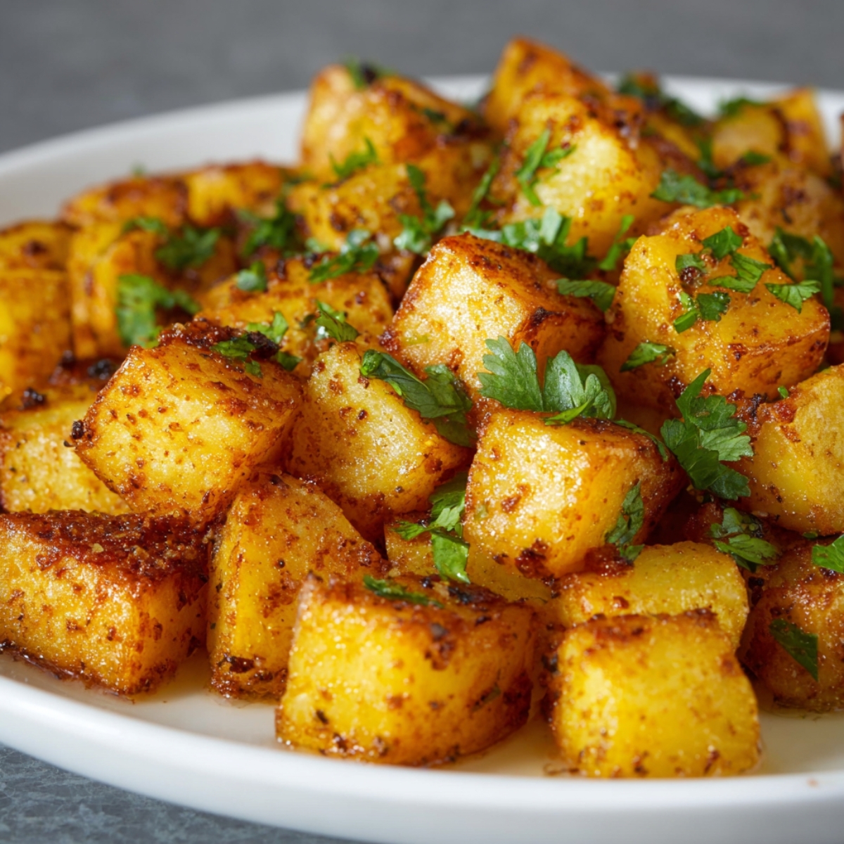 Easy Mexican Roasted Potatoes These homemade Easy Mexican Roasted Potatoes are golden, crispy, and bursting with flavor. Seasoned with a blend of spices like chili powder, paprika, and cumin, the potatoes are perfectly roasted until crisp on the outside and tender inside. Fresh cilantro adds a pop of color and freshness, making this dish a delicious and vibrant side for any Mexican-inspired meal.