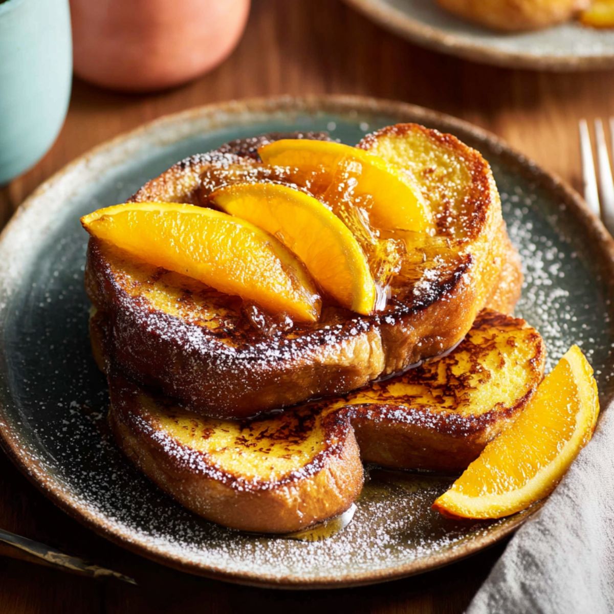 Orange French Toast There’s something special about starting the day slow. Golden French toast, fresh orange slices, a little powdered sugar, and all the cozy morning vibes you need. Simple ingredients, big comfort, and the kind of breakfast that makes you want to stay at the table just a little longer