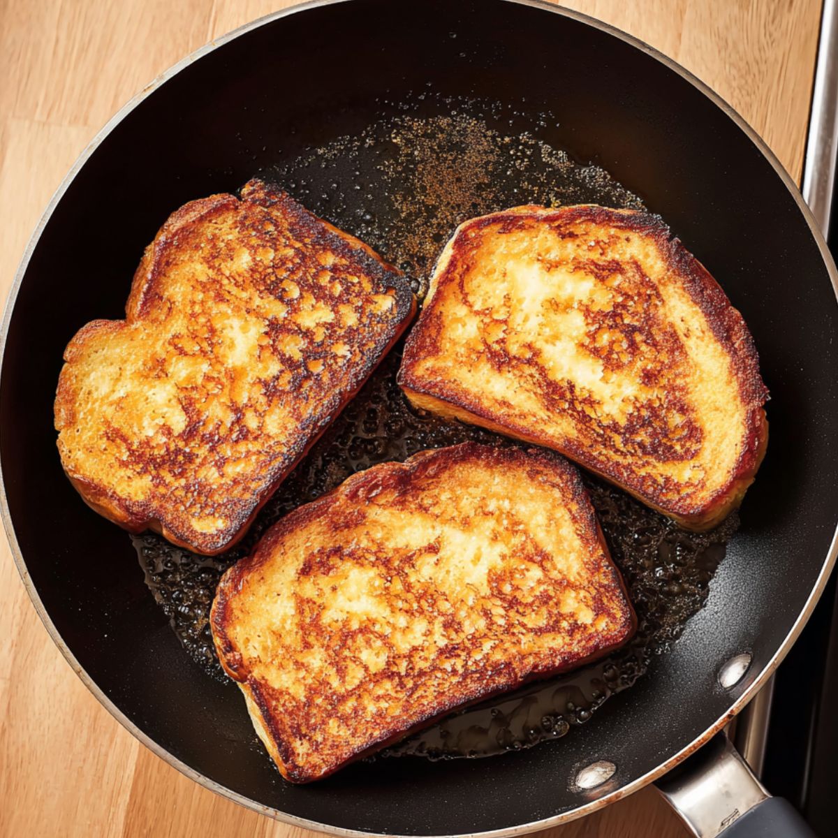 This is the moment where everything comes together. The bread soaking up all that flavor, sizzling in the pan, turning perfectly golden and crisp on the outside while staying soft inside. No rush, just the sound of cooking and the smell of a perfect homemade breakfast