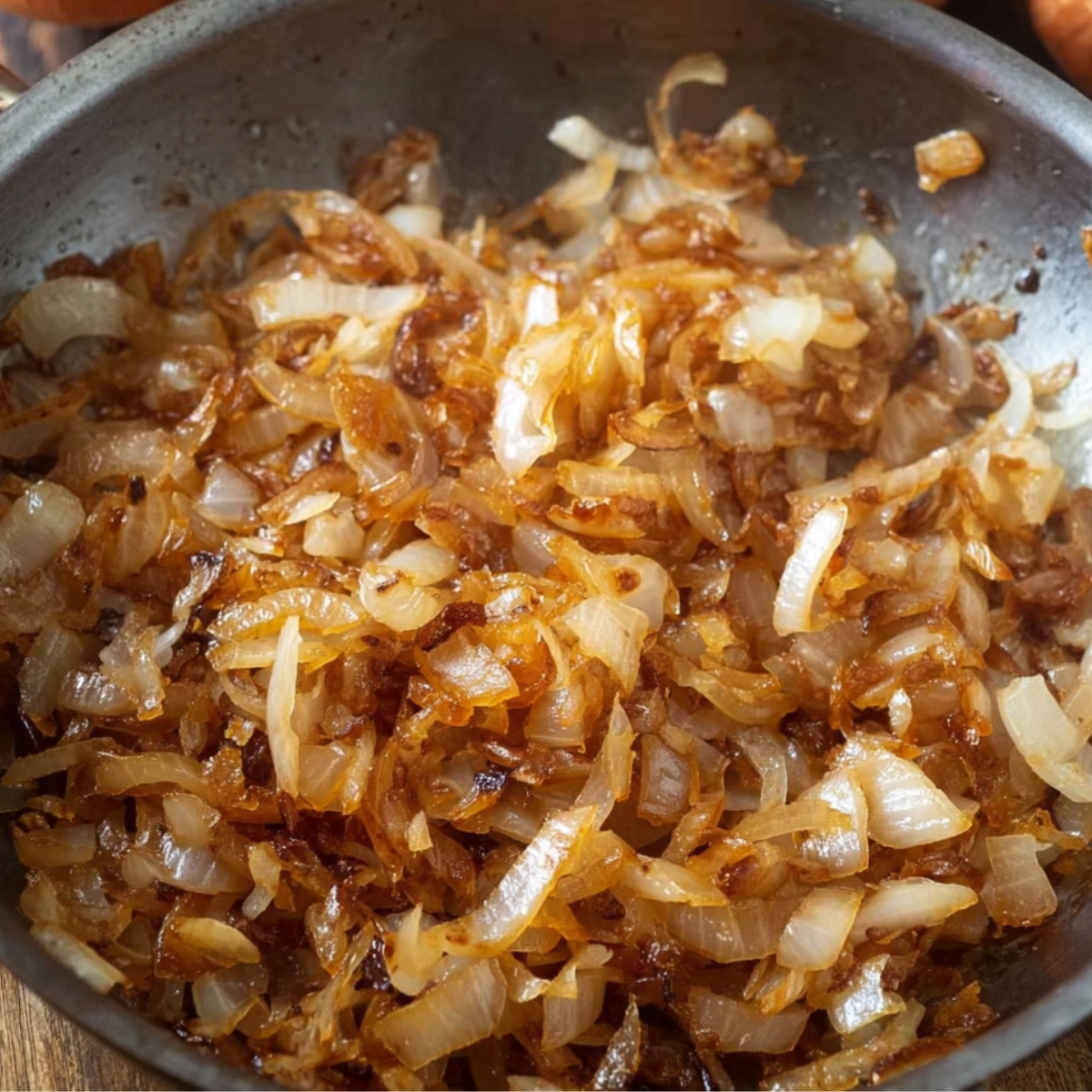 Onions slowly cooked to golden perfection, releasing their natural sweetness and adding depth to the stew.