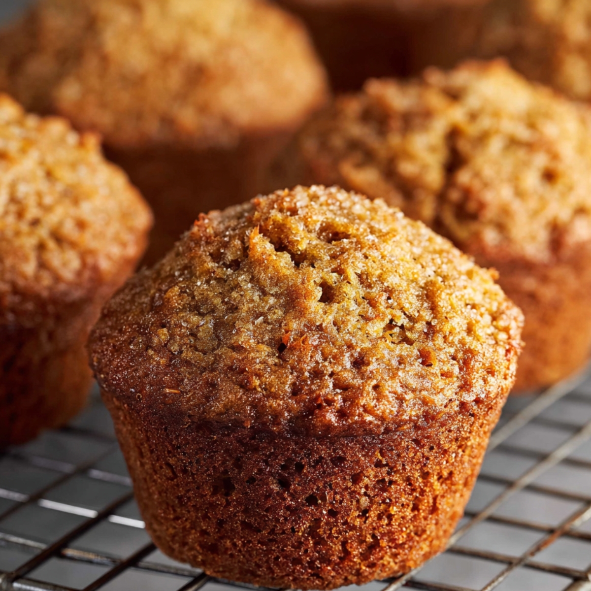 Carrot Cake Muffins Close up of freshly baked carrot cupcakes with cream cheese frosting – Moist carrot cupcakes topped with creamy frosting, revealing their soft, tender crumb inside.