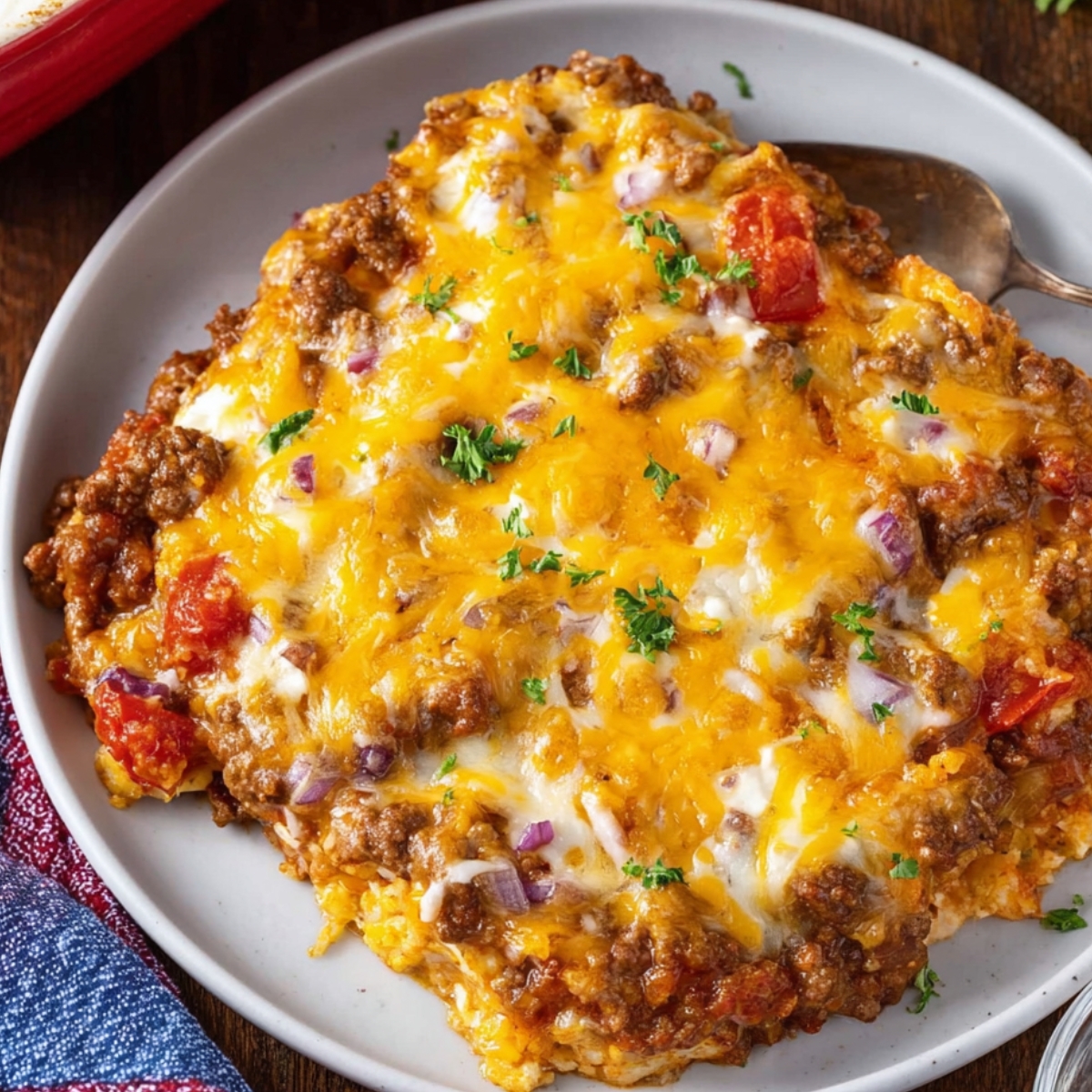 Cattle Drive Casserole
Create a comforting casserole recipe featuring ground beef, tomatoes, onions, and a generous layer of melted cheese. The dish should be rich, comforting, and perfect for a family dinner or potluck. Offer variations for adding extra flavor with herbs or spices.