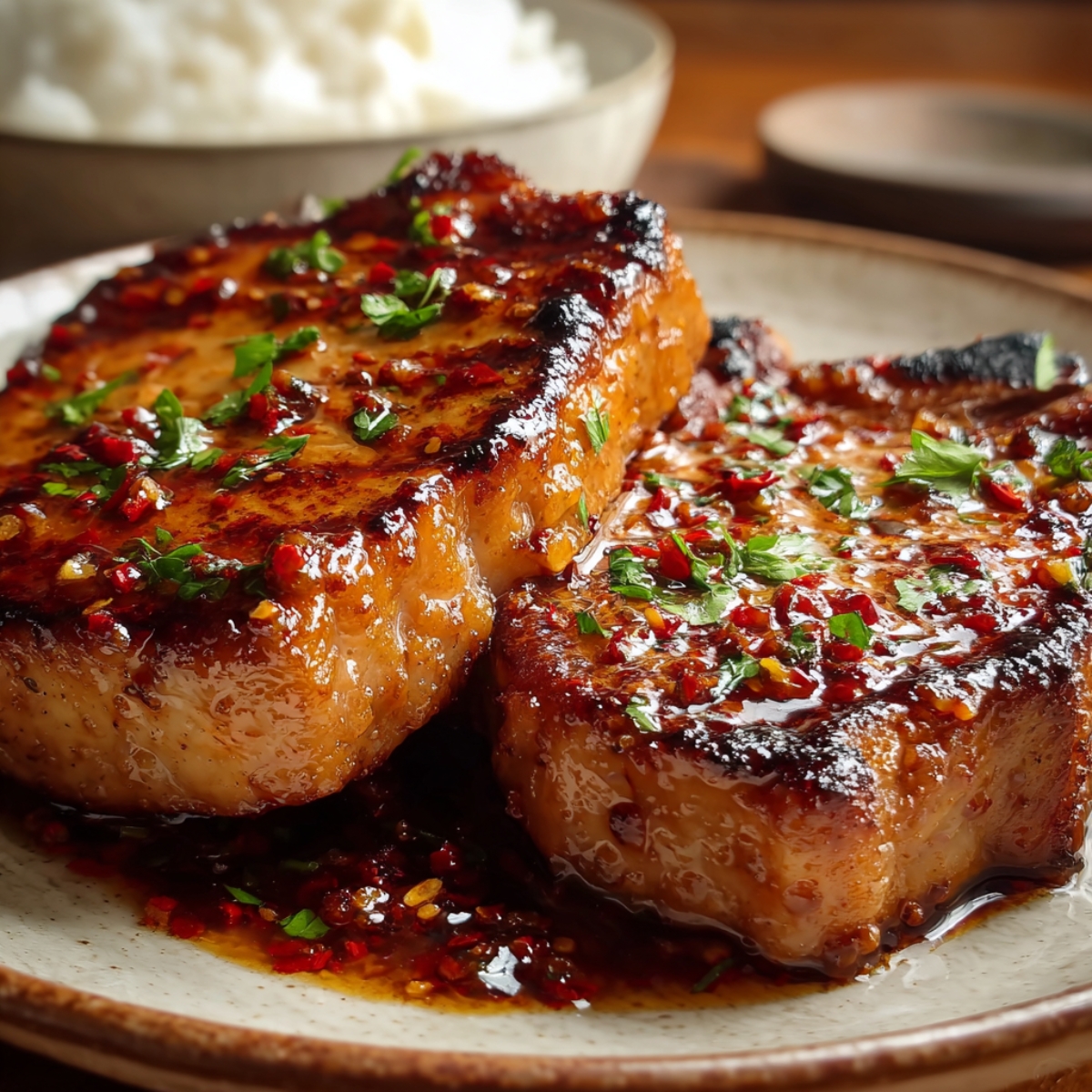 Easy Honey Garlic Pork Chops Juicy pork chops glazed in sticky honey garlic sauce, glossy and packed with flavor.