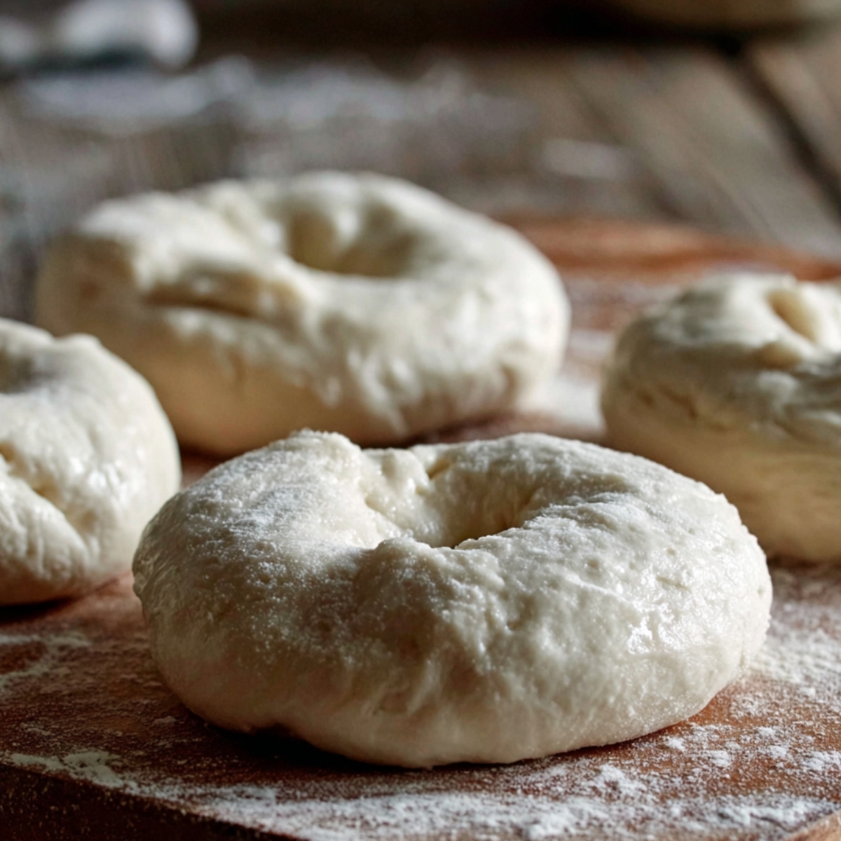 Hand-Shaped Bagels Ready to Bake